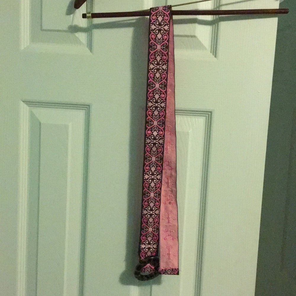 pink and brown belt